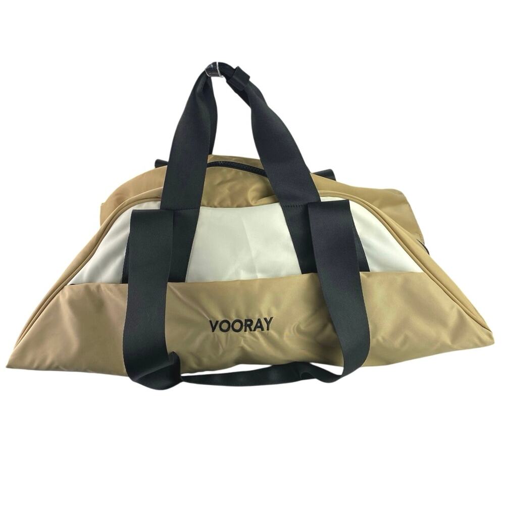 Vooray Studio Women's Camel Beige Zipper Yoga Mat Holder Fitness Gym Duffel Bag